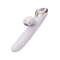 Вибратор-кролик с вакуумной стимуляцией и вращающимся стволом Kistoy A-King Max Белый