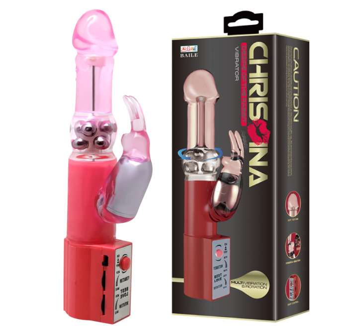 Вібратор Pretty Love Christina Vibrator with Bunny Рожевий