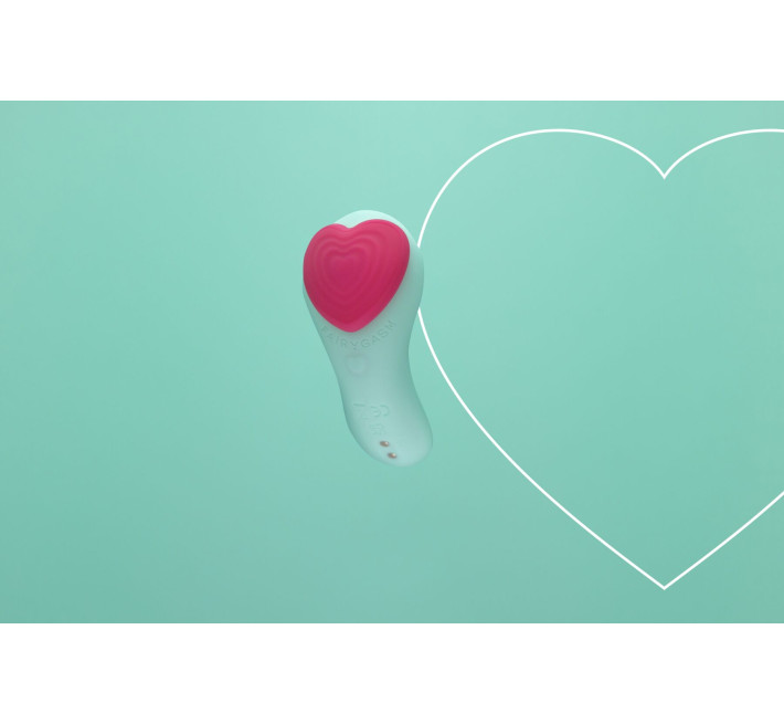 Вибратор в трусики FairyGasm HeartGem green, на магните, пульт ДУ