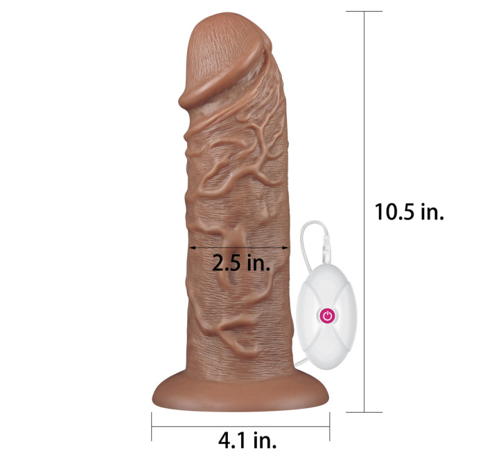 Реалістичний вібратор LoveToy Realistic Chubby Vibrating Dildo 10.5 Коричневий