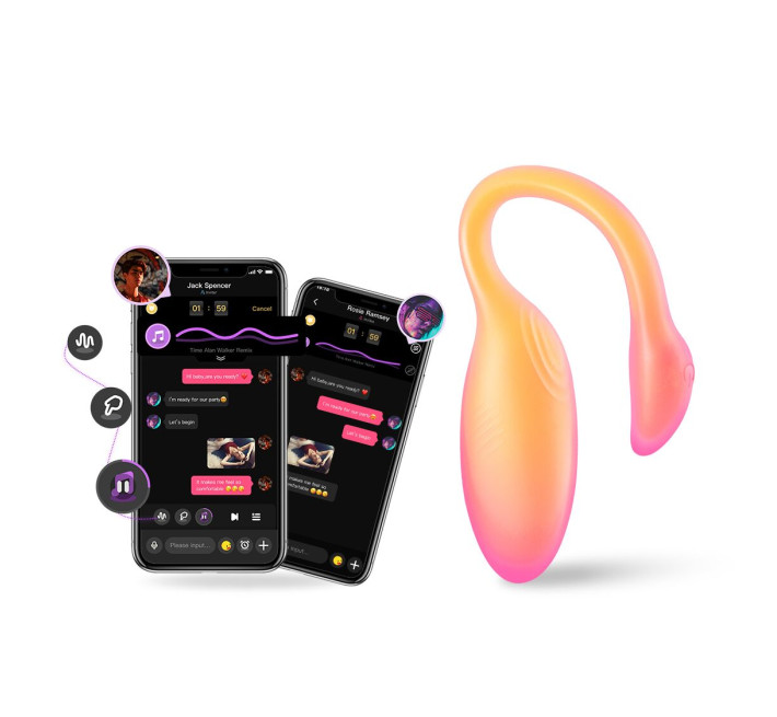 Смарт-виброяйцо Magic Motion Flamingo Max Orange 2 в 1: виброяйцо и тренажер Кегеля, 10 режимов