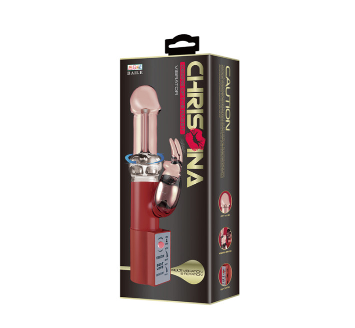 Вібратор Pretty Love Christina Vibrator with Bunny Рожевий