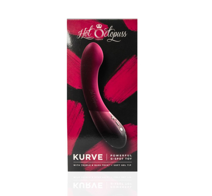 Вибратор для точки G Hot Octopuss KURVE, Treble and Bass Technology, 2 мотора, мягкий кончик