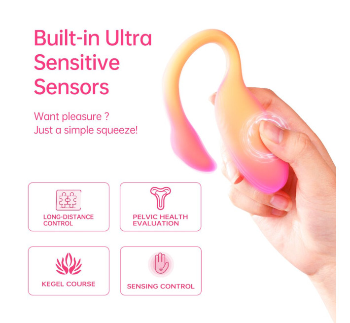 Смарт-виброяйцо Magic Motion Flamingo Max Orange 2 в 1: виброяйцо и тренажер Кегеля, 10 режимов