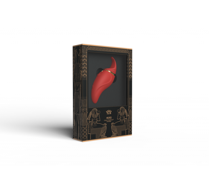 Клиторальный вибромассажер с язычком и вибрацией Zalo Hero Красный