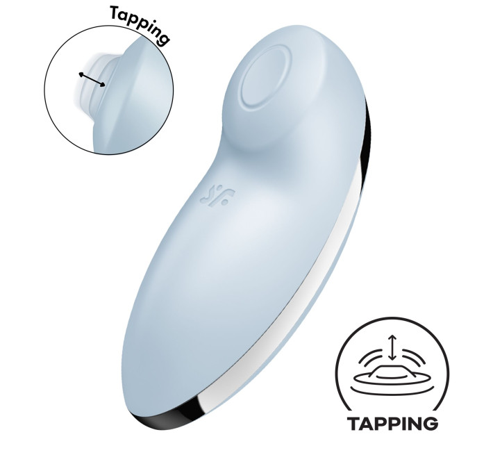 Вібростимулятор-пульсатор Satisfyer Tap & Climax 2 Blue, ефект постукування пальцем