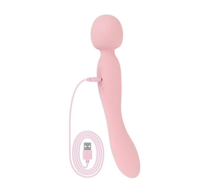 Вібромасажер Good Vibes Only - SIMI Double-Sided Wand Vibrator Soft Silicone - Pink