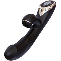 Вакуумный вибратор-кролик с подогревом KISTOY A-King Pro Black с LED-экраном.