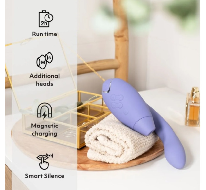 Инновационный бесконтактный вибратор-стимулятор Womanizer Duo 2 Lilac