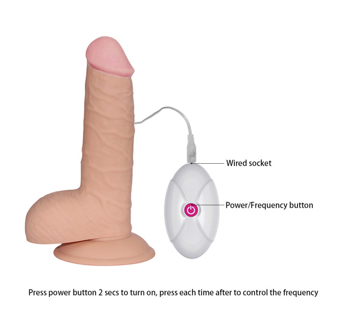 Вібратор LoveToy The Ultra Soft Dude Vibrating 7.5 Тілесний