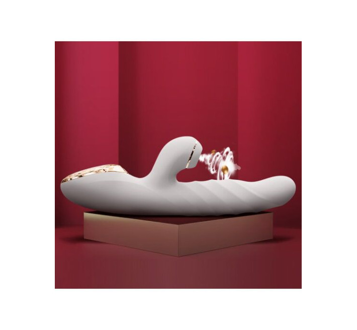 Вибратор-кролик с вакуумной стимуляцией и вращающимся стволом Kistoy A-King Max Белый