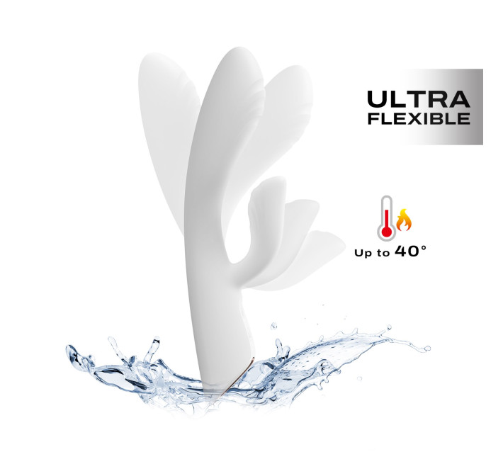 Вибратор-кролик с подогревом Dorcel FLEXI RABBIT WHITE, гибкий ствол