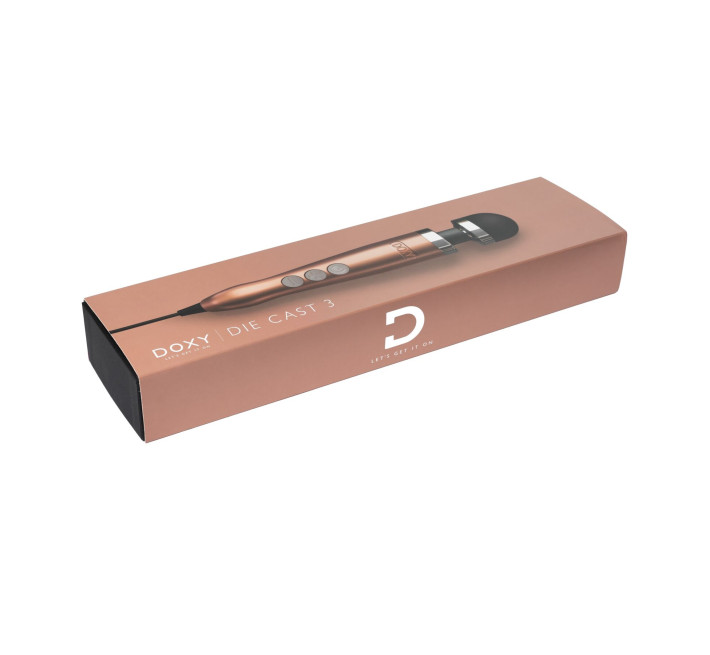 Вибромассажер DOXY Die Cast 3 Rose Gold, очень мощный, питание 220В, металлический корпус