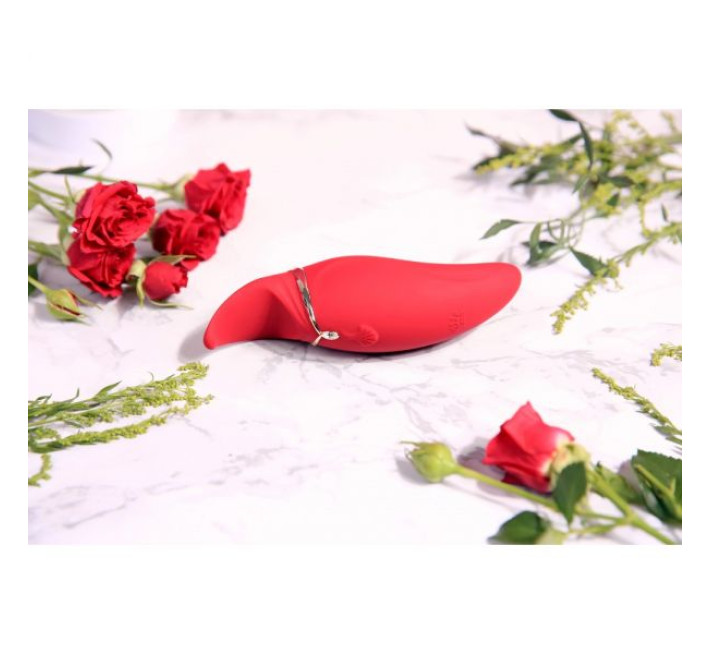 Клиторальный вибромассажер с язычком и вибрацией Zalo Hero Красный