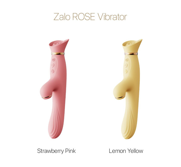Вибратор с подогревом и вакуумной стимуляцией клитора Zalo - ROSE Vibrator Strawberry Pink