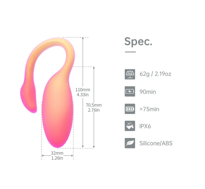 Смарт-виброяйцо Magic Motion Flamingo Max Orange 2 в 1: виброяйцо и тренажер Кегеля, 10 режимов