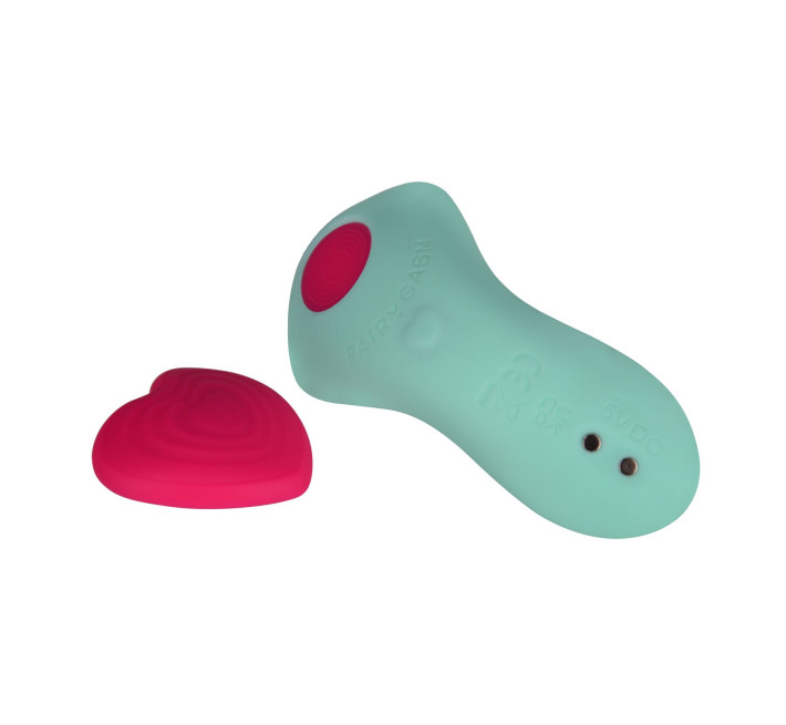 Вибратор в трусики FairyGasm HeartGem green, на магните, пульт ДУ