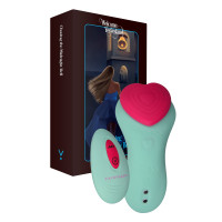 Вибратор в трусики FairyGasm HeartGem green, на магните, пульт ДУ