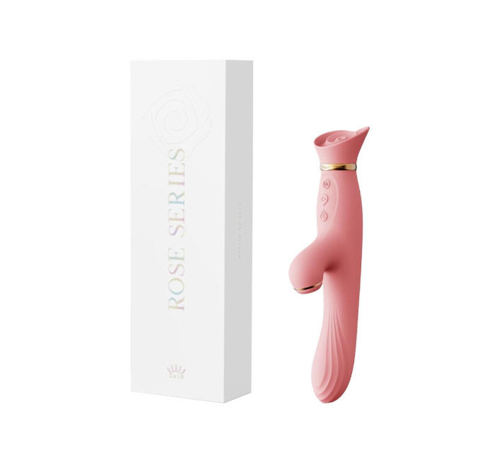 Вибратор с подогревом и вакуумной стимуляцией клитора Zalo - ROSE Vibrator Strawberry Pink