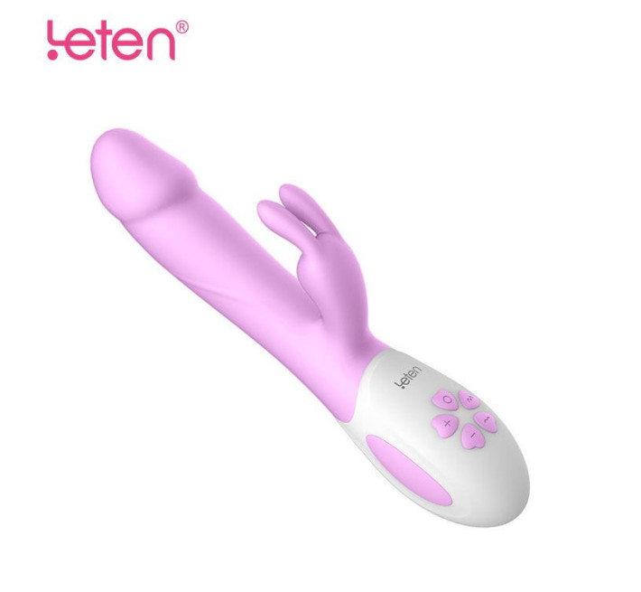 Вибратор-кролик с массирующим стволом и подогревом Leten Alina Фиолетовый