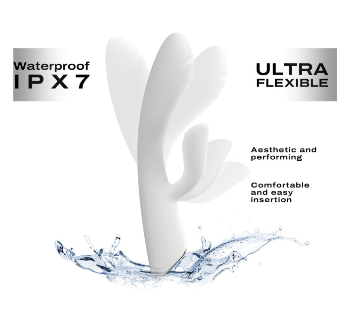 Вибратор-кролик с подогревом Dorcel FLEXI RABBIT WHITE, гибкий ствол