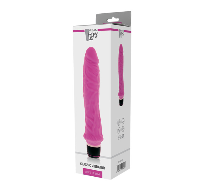 Вібромасажер Dreamtoys Purrfect Silicone Classic 8,5 inch Рожевий