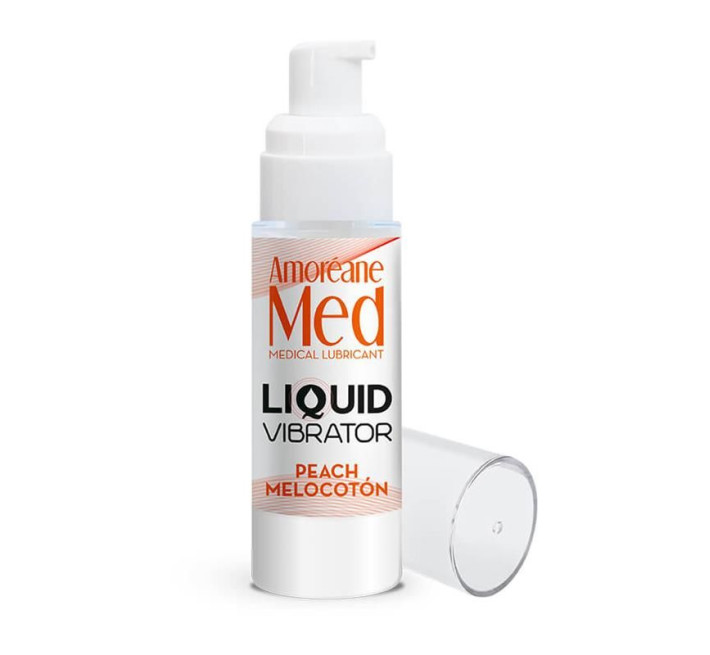 Лубрикант с эффектом вибрации Amoreane Med Liquid Vibrator Peach 30 мл