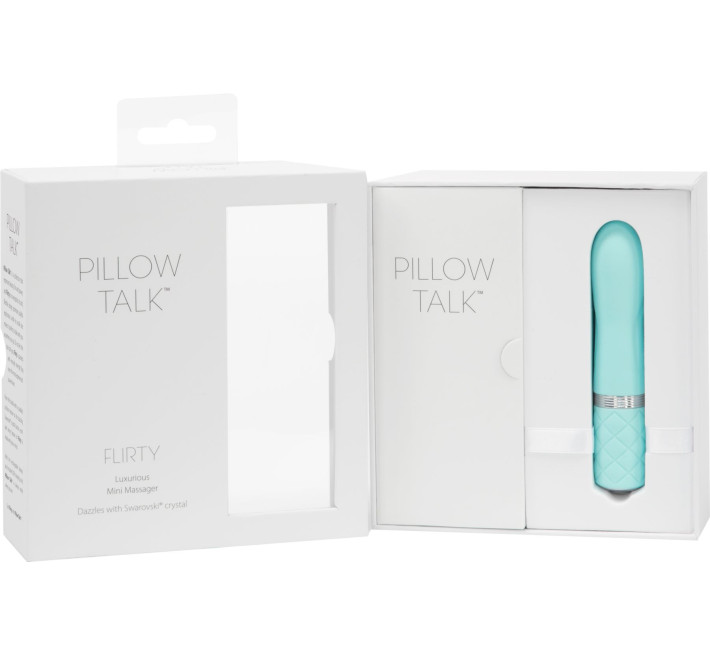 Розкішний вібратор PILLOW TALK Flirty із кристалом Сваровські Бірюзовий