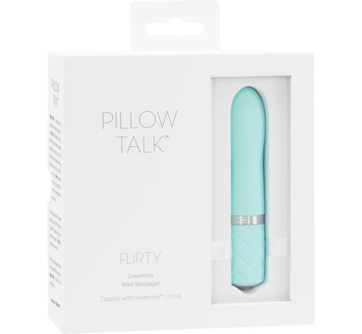 Розкішний вібратор PILLOW TALK Flirty із кристалом Сваровські Бірюзовий