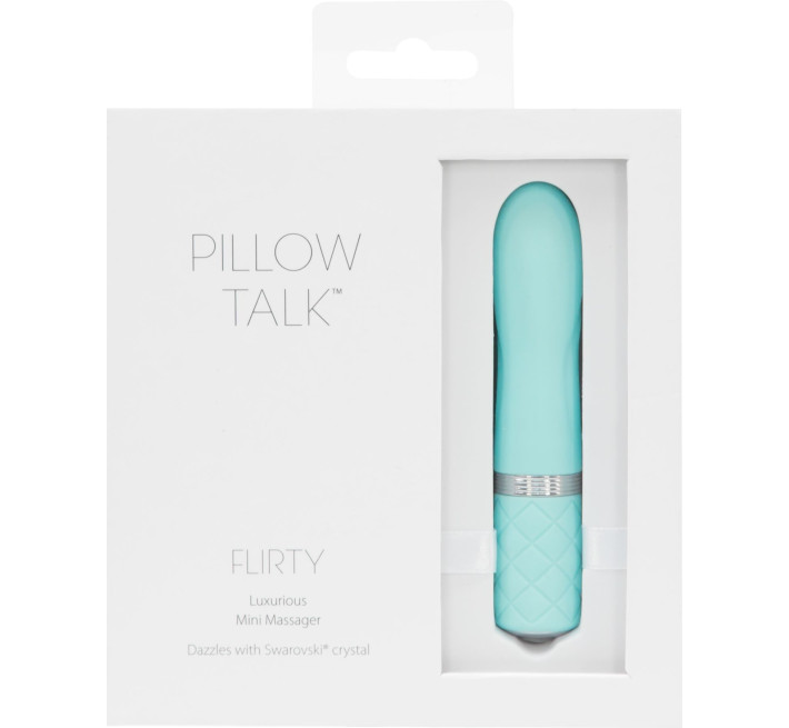 Розкішний вібратор PILLOW TALK Flirty із кристалом Сваровські Бірюзовий