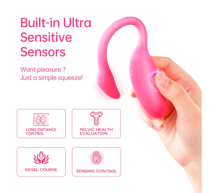 Смарт-виброяйцо Magic Motion Flamingo Max Pink 2 в 1: виброяйцо и тренажер Кегеля, 10 режимов