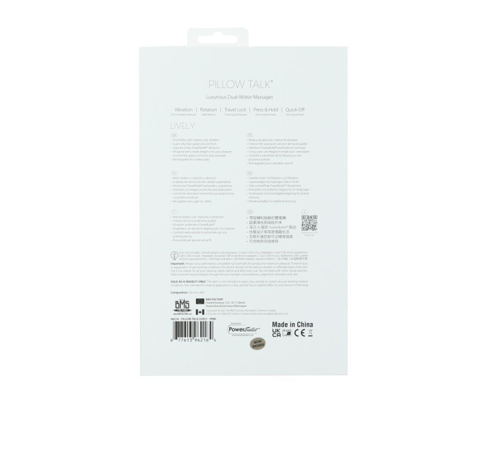 Роскошный кролик с ротацией и вибрацией Pillow Talk Lively Pink, кристалл Сваровски