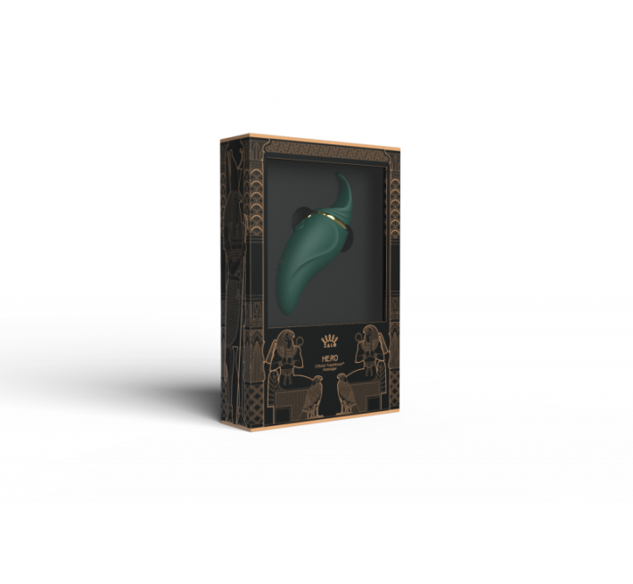 Клиторальный вибромассажер с язычком и вибрацией Zalo Hero Зеленый