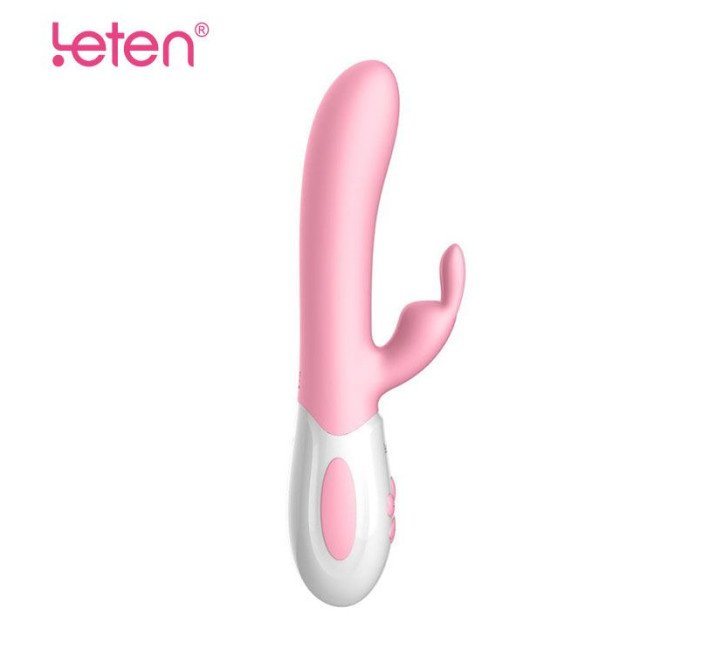 Вибратор-кролик с массирующим стволом и подогревом Leten Abby Розовый