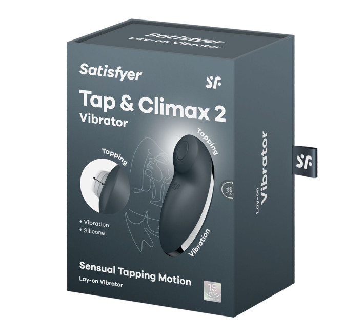 Вібростимулятор-пульсатор Satisfyer Tap & Climax 2 Grey, ефект постукування пальцем