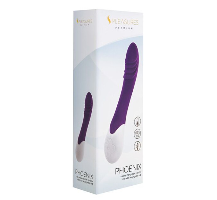 Вібратор S Pleasures Premium Phoenix, для точки G, фіолетовий, водостійкий, 16 видів вібрації, нагрів