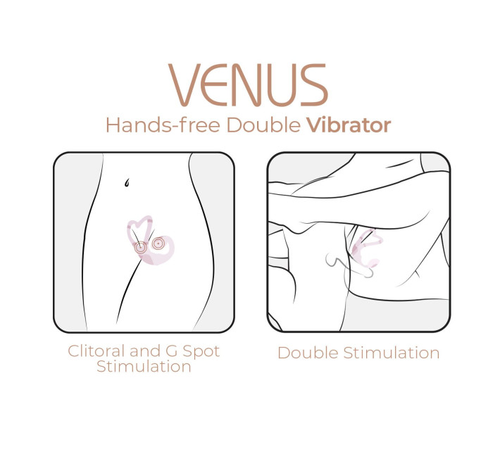Смарт-вібратор для пар Adrien Lastic Venus + APP, подвійний, можна носити під одягом, 10 режимів