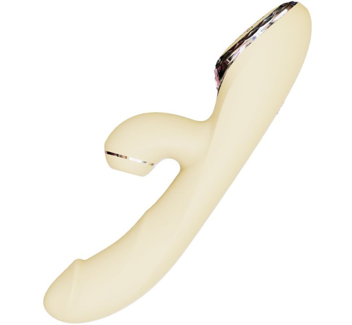 Вакуумный вибратор-кролик с подогревом KISTOY A-King Pro Yellow, с LED-экраном