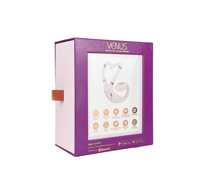 Смарт-вібратор для пар Adrien Lastic Venus + APP, подвійний, можна носити під одягом, 10 режимів