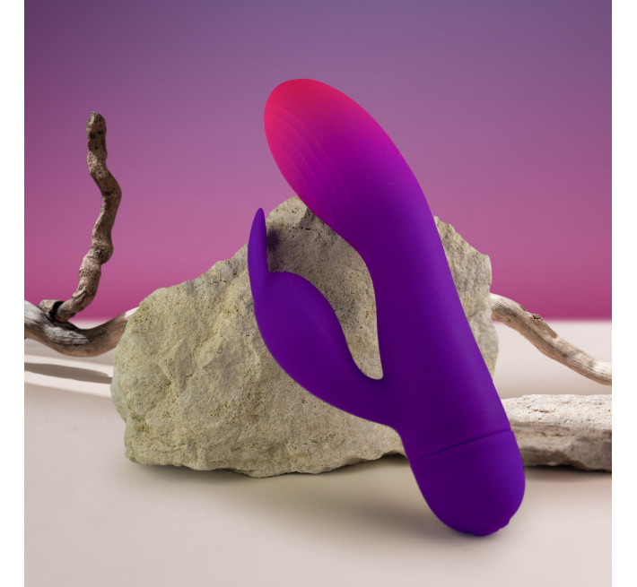 Вібратор-кролик Rocks Off Glo Girl – Rabbit, 2 мотори, 10 режимів, на батарейках