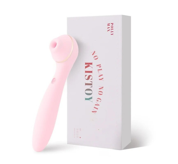Вакуумний стимулятор з вібратором KISSTOY Polly Max Pink