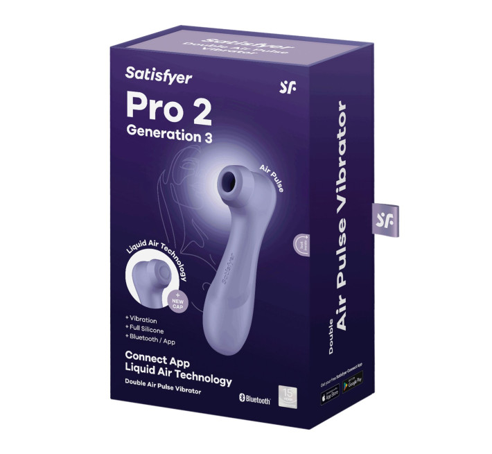Вакуумный клиторальный стимулятор Satisfyer Pro 2 Generation 3 with Liquid Air Connect App Lilac