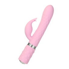 Розкішний кролик з ротацією та вібрацією Pillow Talk Lively Pink, кристал Сваровскі