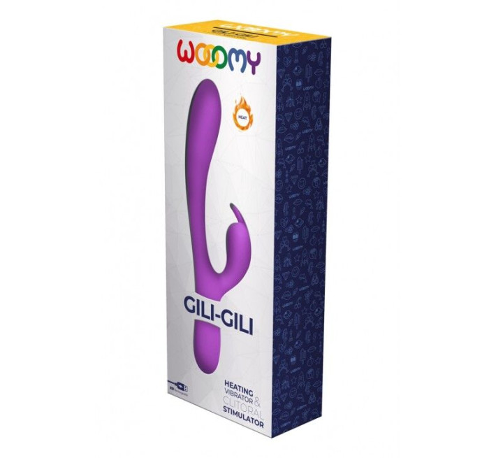 Вибратор-кролик Wooomy Gili-Gili Vibrator with Heat Purple, отросток с ушками, подогрев до 40°С