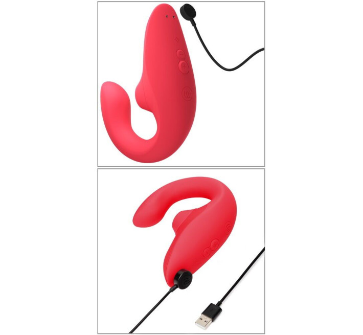 Вагінально-кліторальний стимулятор Womanizer Blend Vibrant Rose, вібрація + вакуум, 2 мотори