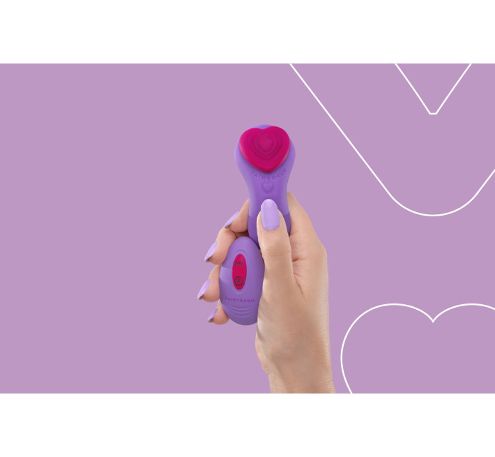 Вібратор у трусики FairyGasm HeartGem violet, на магніті, пульт ДК