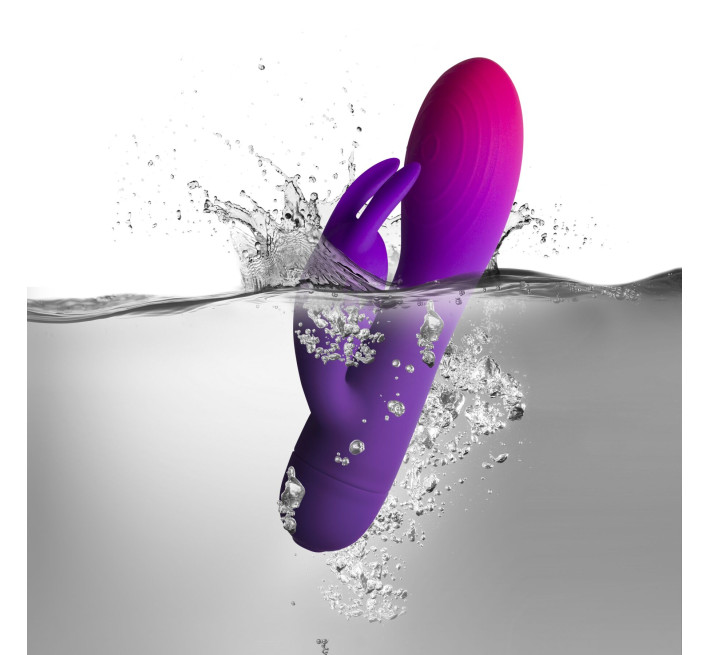 Вібратор-кролик Rocks Off Glo Girl – Rabbit, 2 мотори, 10 режимів, на батарейках