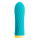 Віброкуля S Pleasures Bullets Twist & Shout Turquoise, бірюзова, ребриста поверхня, 10 режимів