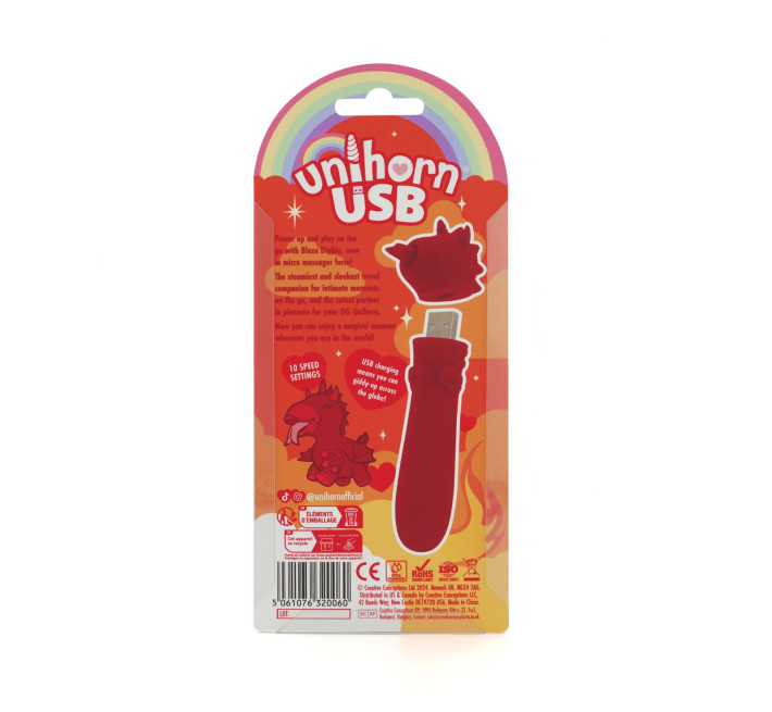 Вібратор-єдиноріжка Unihorn USB Bullet - Blaze Diablo, віброкуля, USB-зарядка
