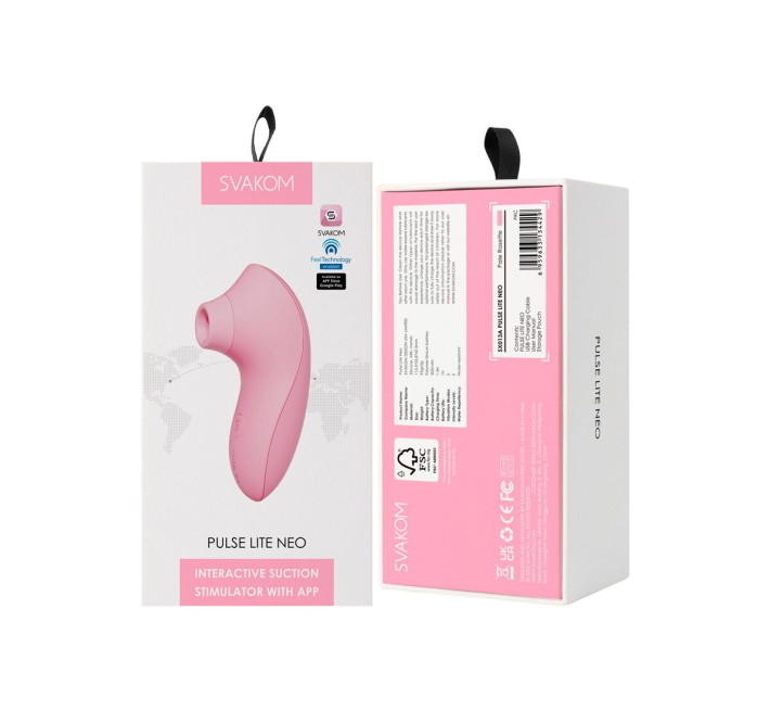 Вакуумный стимулятор Svakom Pulse Lite Neo Pale Rosette управляется со смартфона
